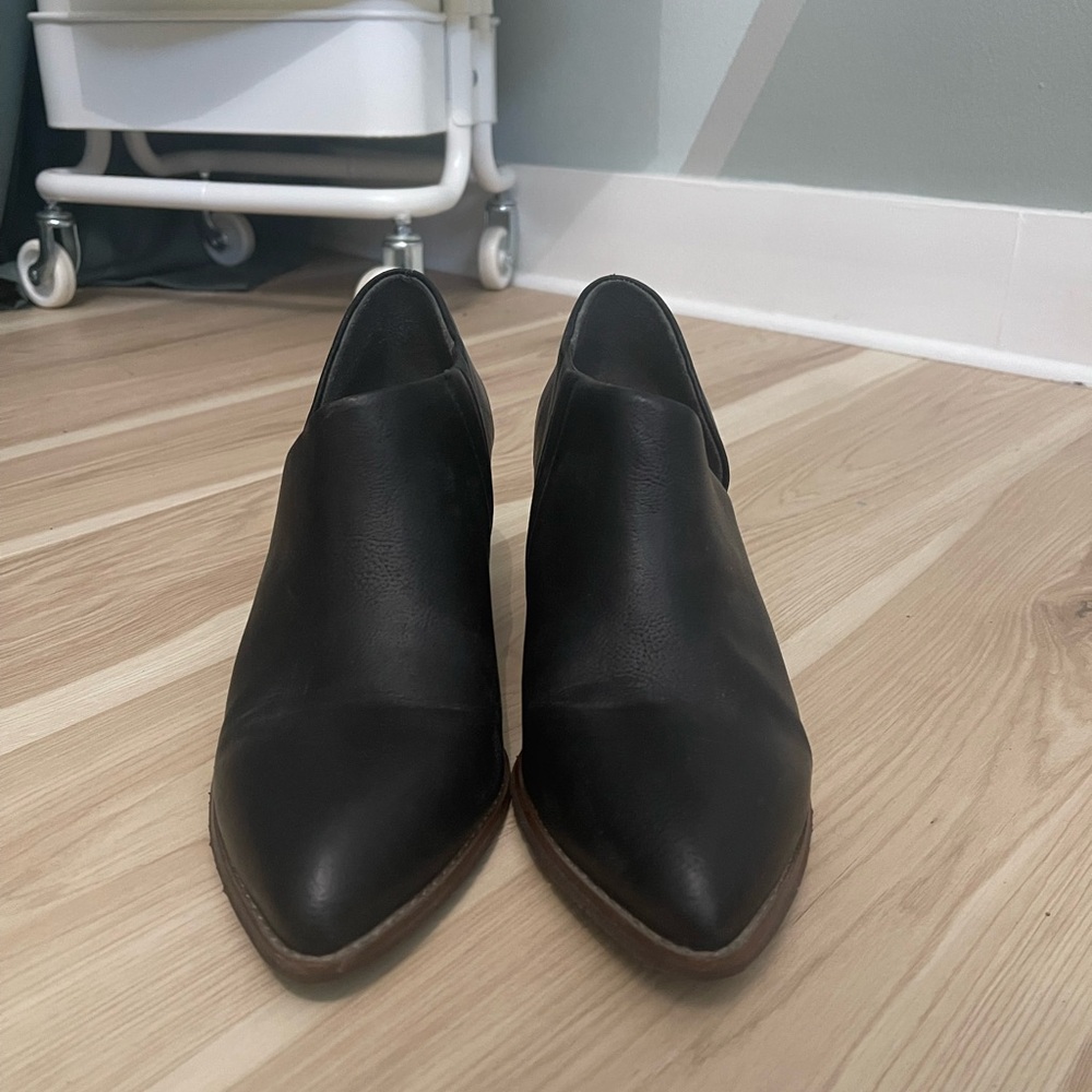 Women's Black Leather Ankle Boots
